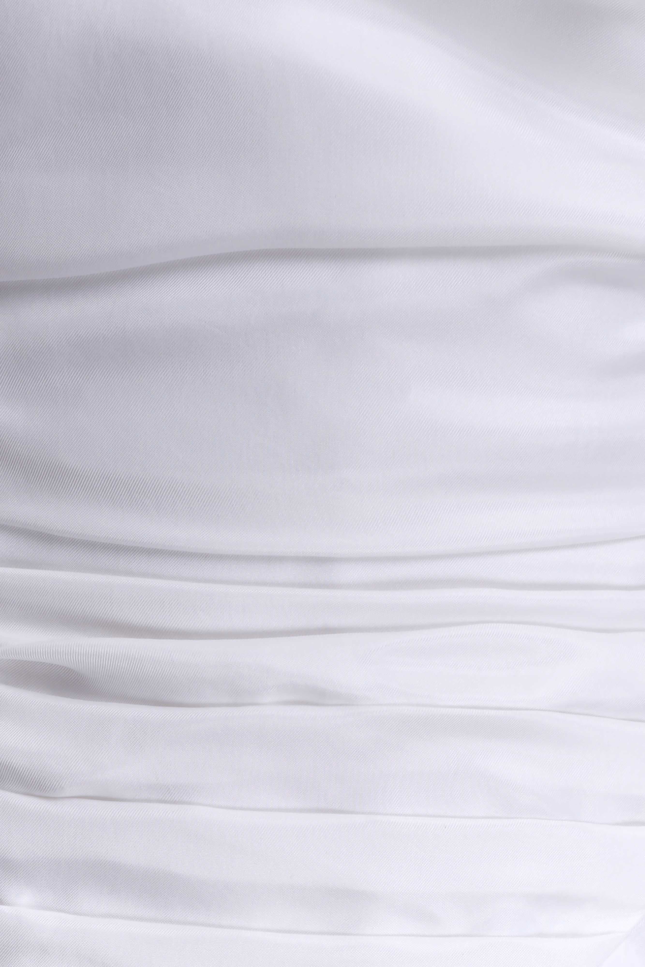 Daniela Ruched Halter Midi Dress - White