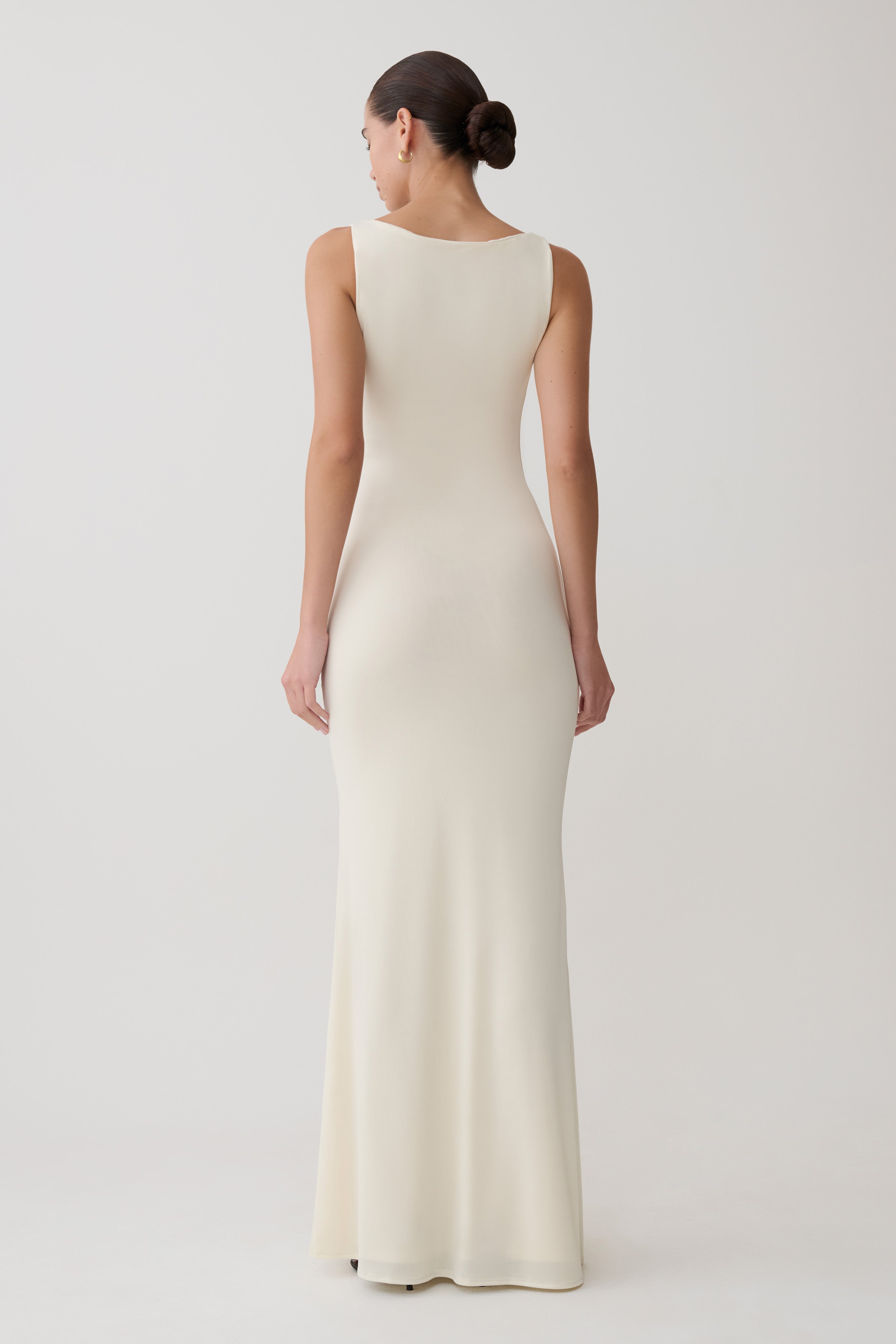 Tarna Sleeveless Slinky Maxi Dress - Bone