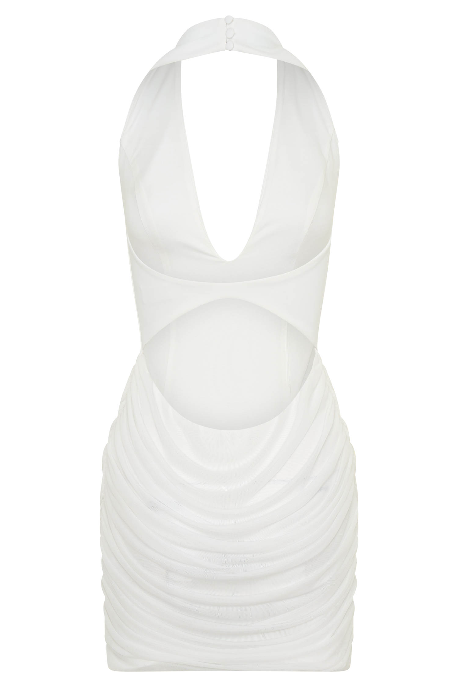 Anari Gathered Scuba Mini Dress - White