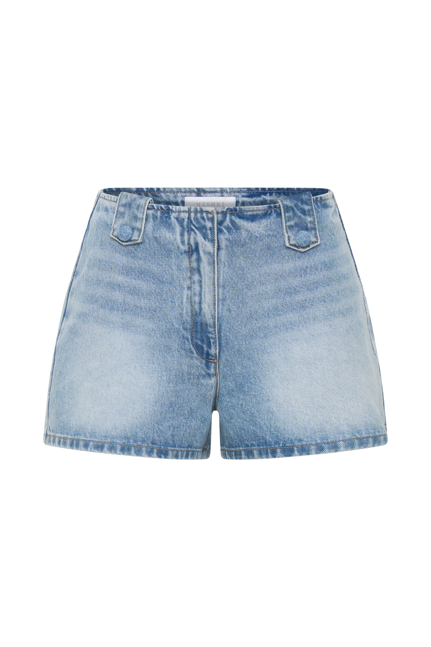 Erin Mid Rise Denim Shorts - Washed Light Blue